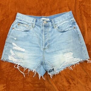 Pookie & Sebastian Distressed Jean Shorts